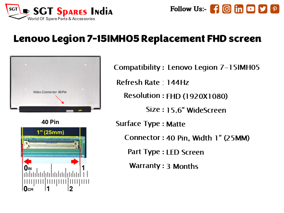 Lenovo Legion 7-15IMH05 Replacement FHD screen