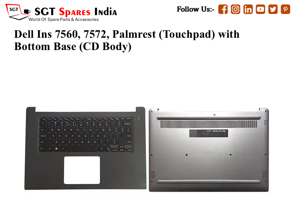 Dell Ins 7560, 7572, Palmrest (Touchpad) with Bottom Base (CD Body)