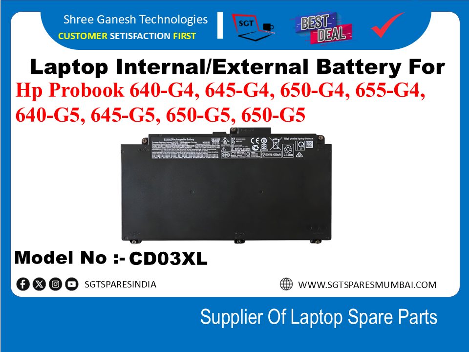 H-P CD03XL Internal Battery For Hp Probook 640-G4, 645-G4, 650-G4, 655-G4, 640-G5, 645-G5, 650-G5, 650-G5