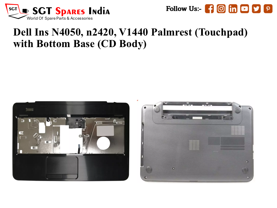 Dell Ins N4050, n2420, V1440 Palmrest (Touchpad) with Bottom Base (CD Body)