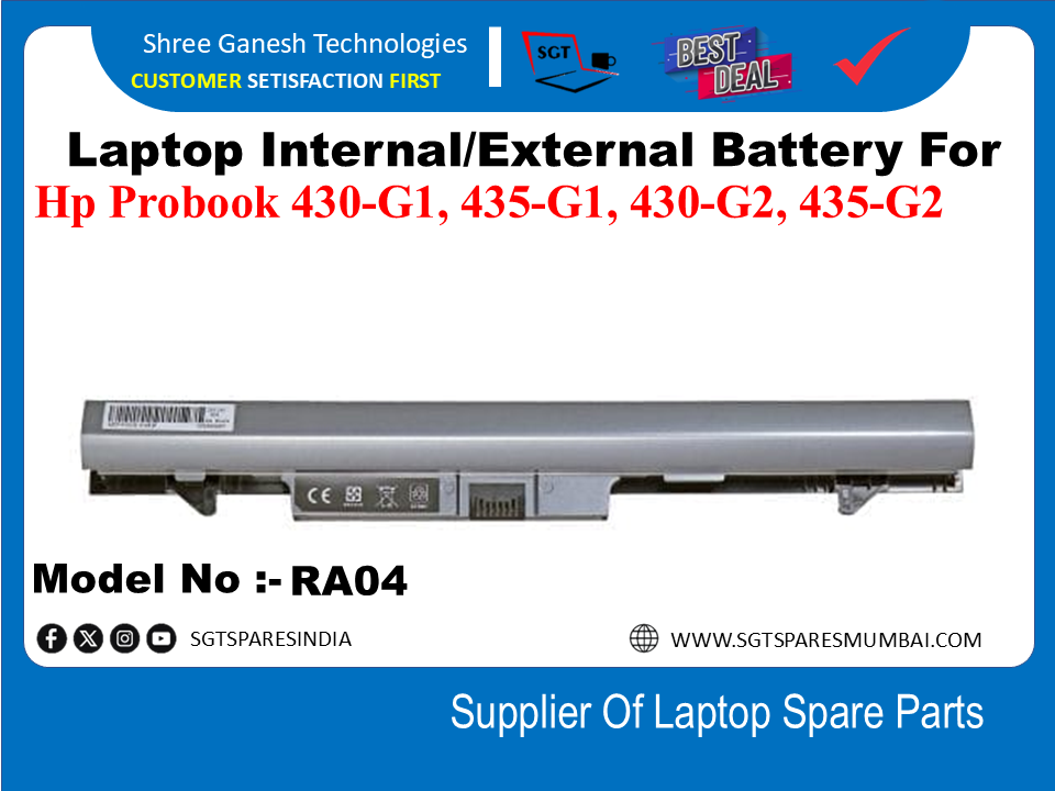 H-P RA04 External Battery For Hp Probook 430-G1, 435-G1, 430-G2, 435-G2