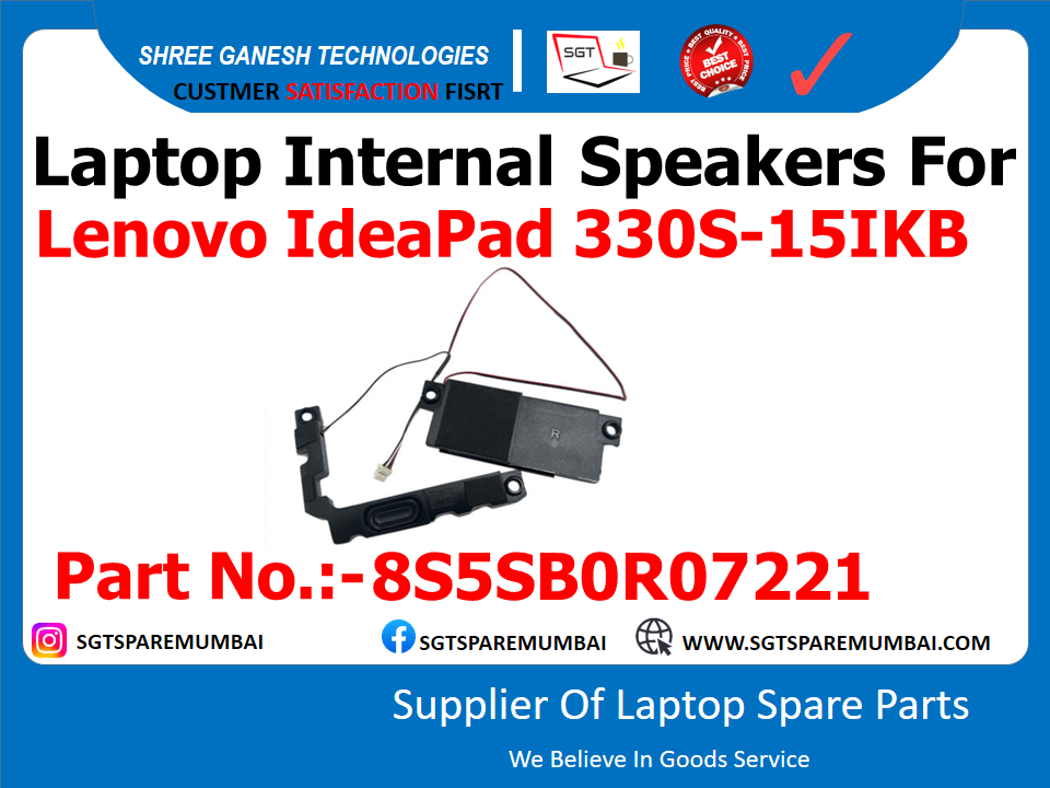 Laptop Internal Speakers For Lenovo IdeaPad 330S-15IKB 330S-15ISK Part No.:-5SB0R07221