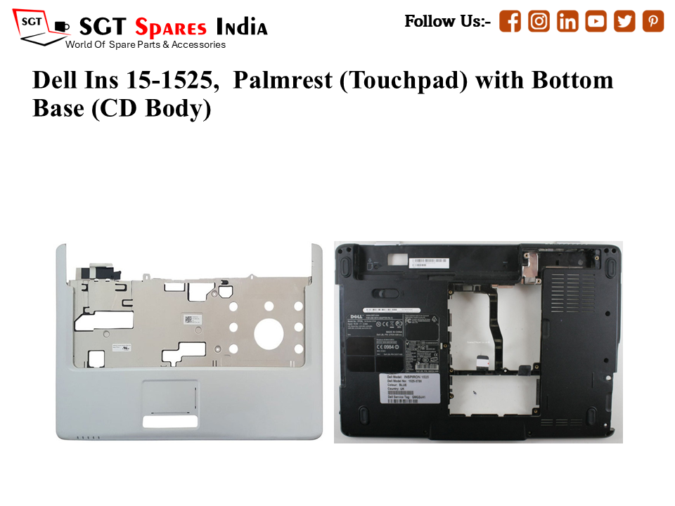 Dell Ins 15-1525, Palmrest (Touchpad) with Bottom Base (CD Body)
