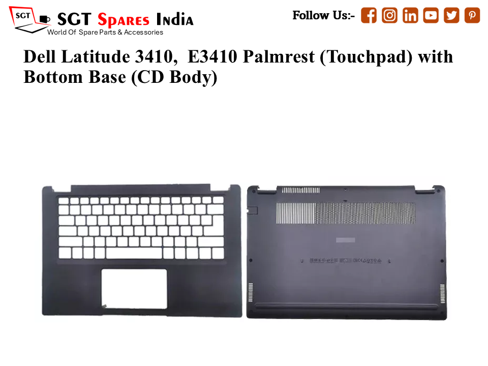 Dell Latitude 3410, E3410 Palmrest (Touchpad) with Bottom Base (CD Body)