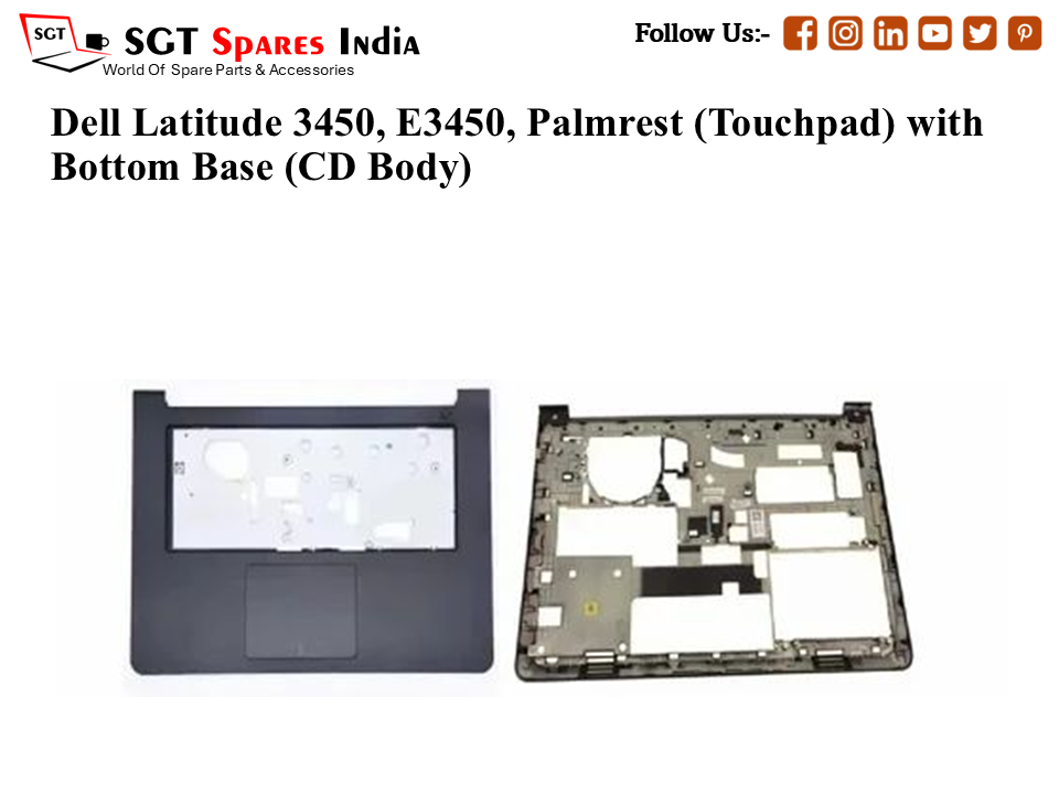 Dell Latitude 3450, E3450, Palmrest (Touchpad) with Bottom Base (CD Body)