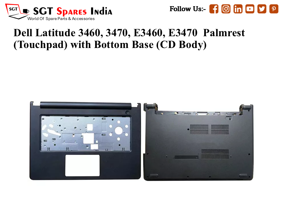 Dell Latitude 3460, 3470, E3460, E3470 Palmrest (Touchpad) with Bottom Base (CD Body)