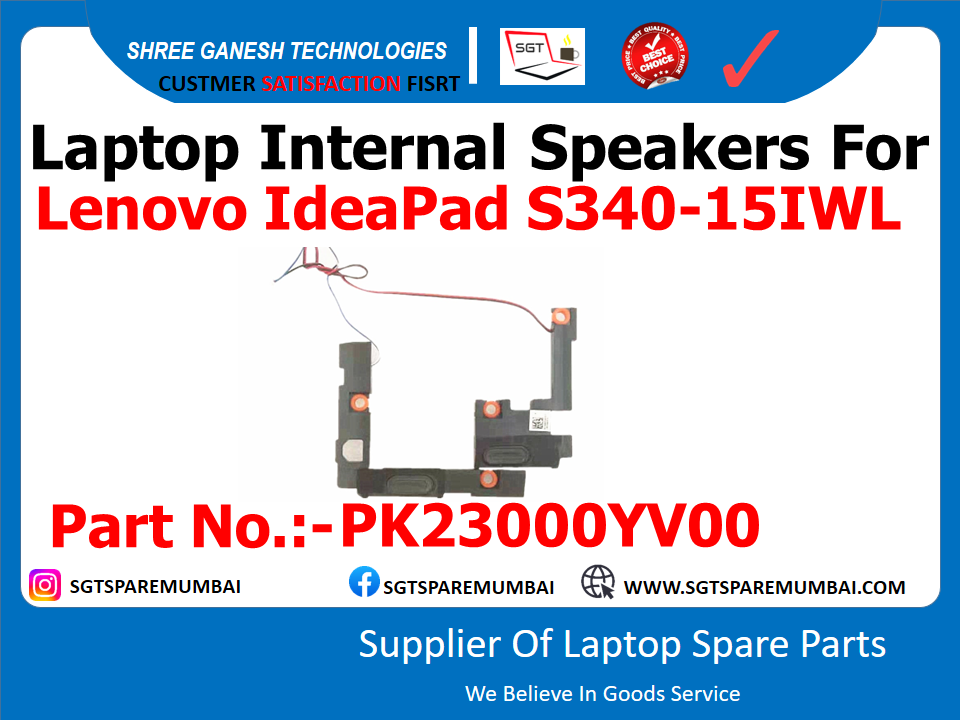Laptop Internal Speakers For Lenovo IdeaPad S340-15IWL Part No.:-PK23000YV00 5SB0S31881