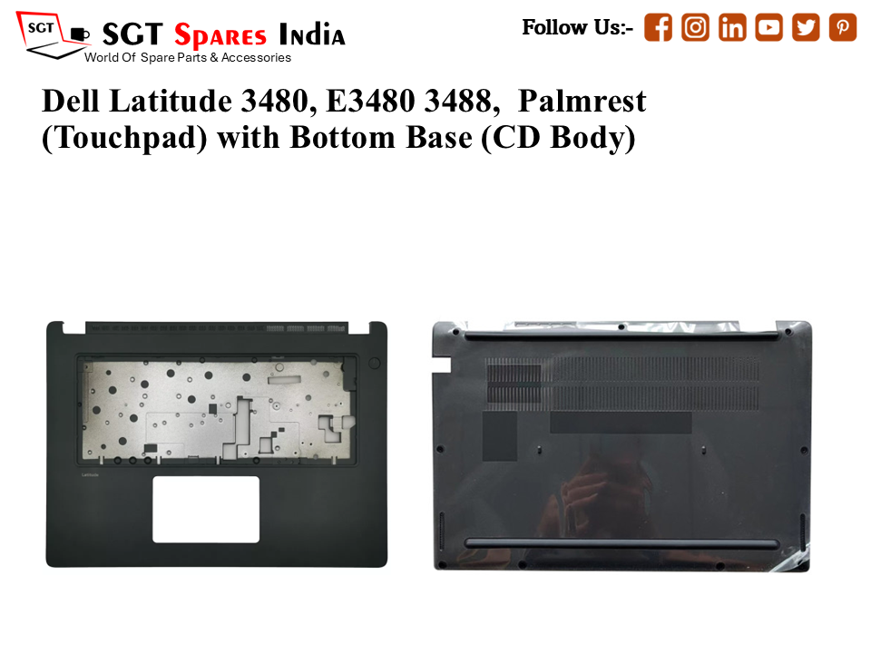 Dell Latitude 3480, E3480 3488, Palmrest (Touchpad) with Bottom Base (CD Body)