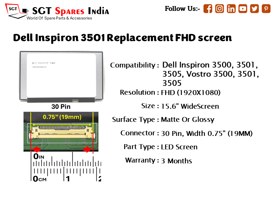 Dell Inspiron 3501 Replacement FHD screen