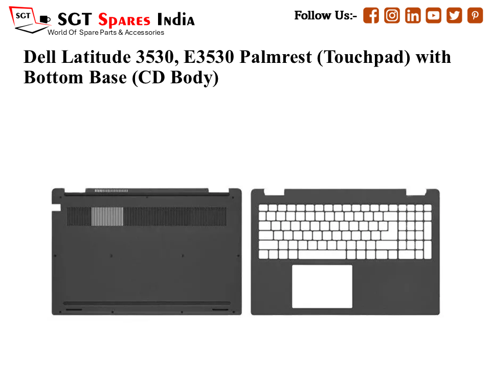 Dell Latitude 3530, E3530 Palmrest (Touchpad) with Bottom Base (CD Body)