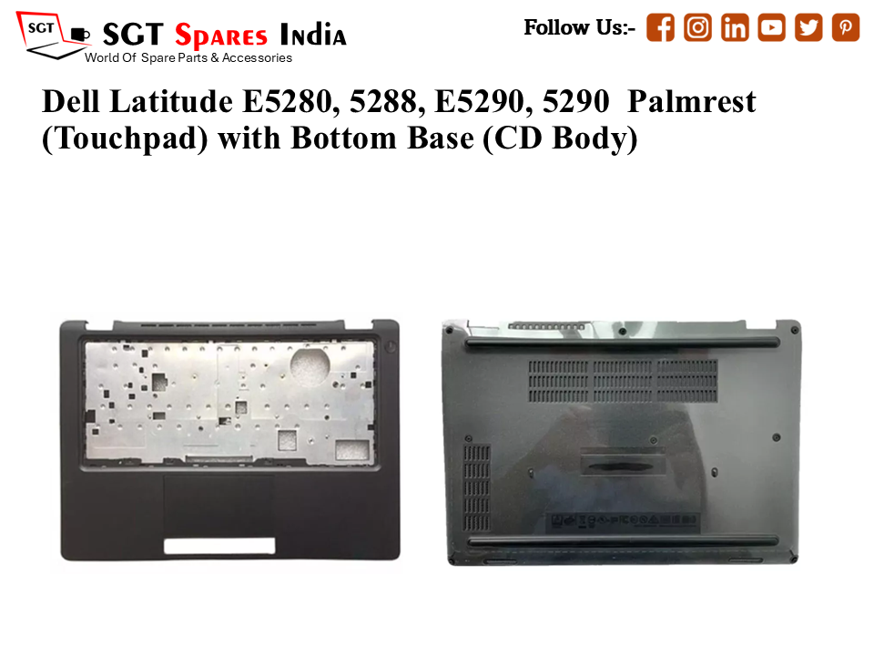 Dell Latitude E5280, 5288, E5290, 5290 Palmrest (Touchpad) with Bottom Base (CD Body)