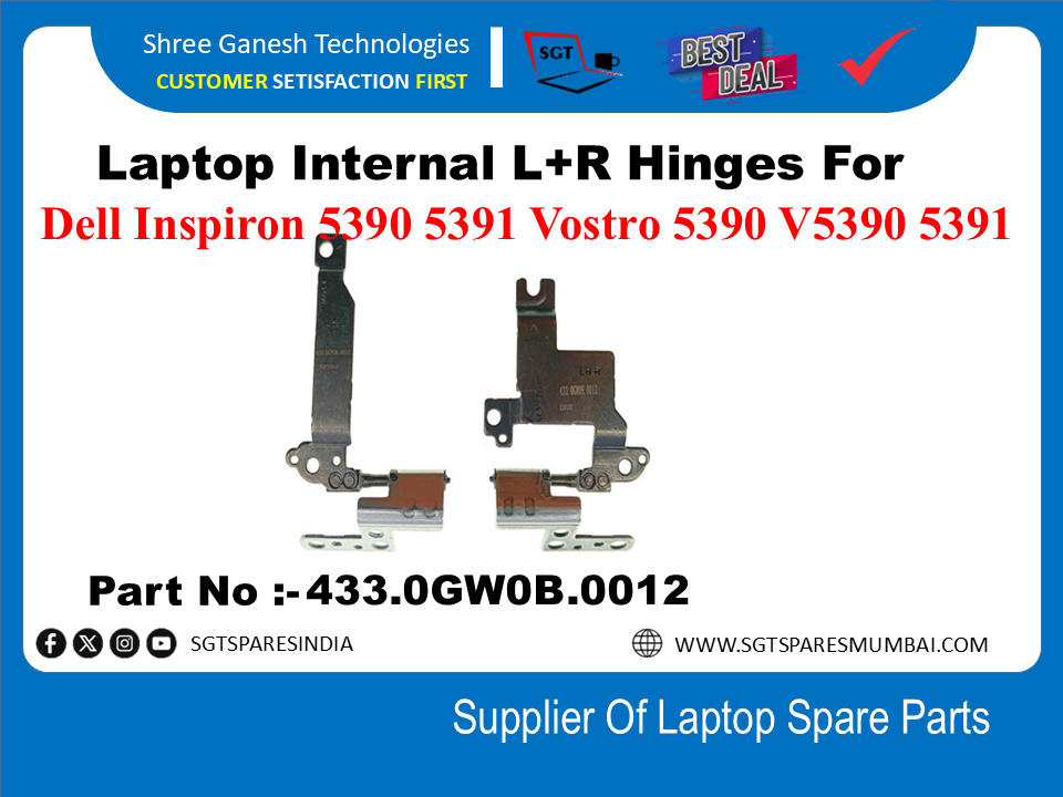 Laptop Internal L+R Hinges For Dell Inspiron 5391 Vostro 5390 V5390 5391 Part No :-433.0GW0B.0012