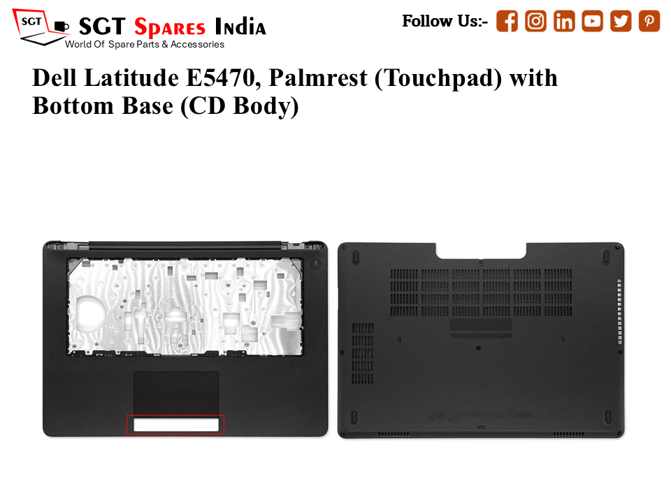 Dell Latitude E5470, Palmrest (Touchpad) with Bottom Base (CD Body)