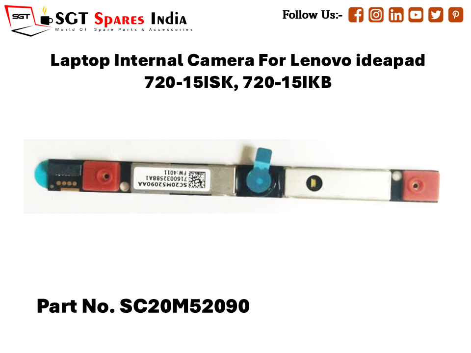 Laptop Internal Camera For Lenovo ideapad 720-15ISK, 720-15IKB Part No. SC20M52090