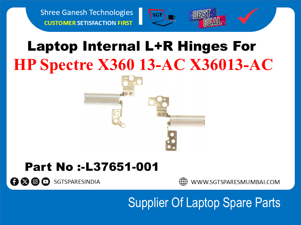 Laptop Internal L+R Hinges For HP Spectre X360 13-AC X36013-AC Part No :- L37651-001