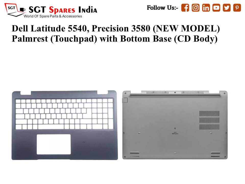 Dell Latitude 5540, Precision 3580 (NEW MODEL) Palmrest (Touchpad) with Bottom Base (CD Body)