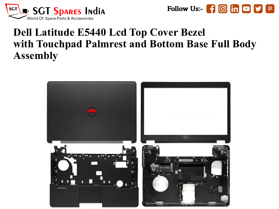 Dell Latitude E5440, 0GKYW6 Laptop Lcd Top Cover Bezel with Touchpad Palmrest and Bottom Base Full Body Assembly