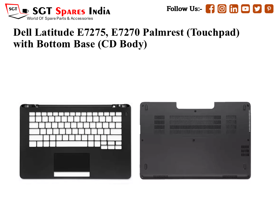 Dell Latitude E7275, E7270 Palmrest (Touchpad) with Bottom Base (CD Body)