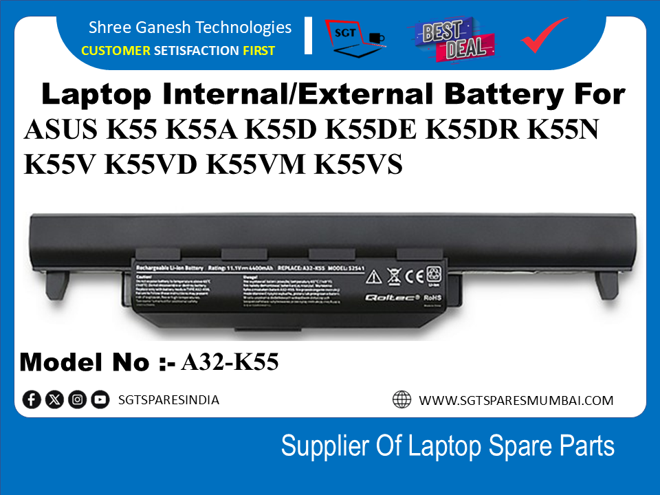 A-sus A32-K55 External Battery For ASUS K55 K55A K55D K55DE K55DR K55N K55V K55VD K55VM K55VS