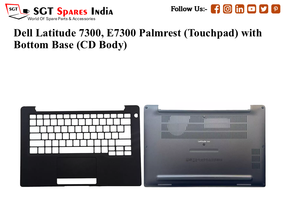 Dell Latitude 7300, E7300 Palmrest (Touchpad) with Bottom Base (CD Body)