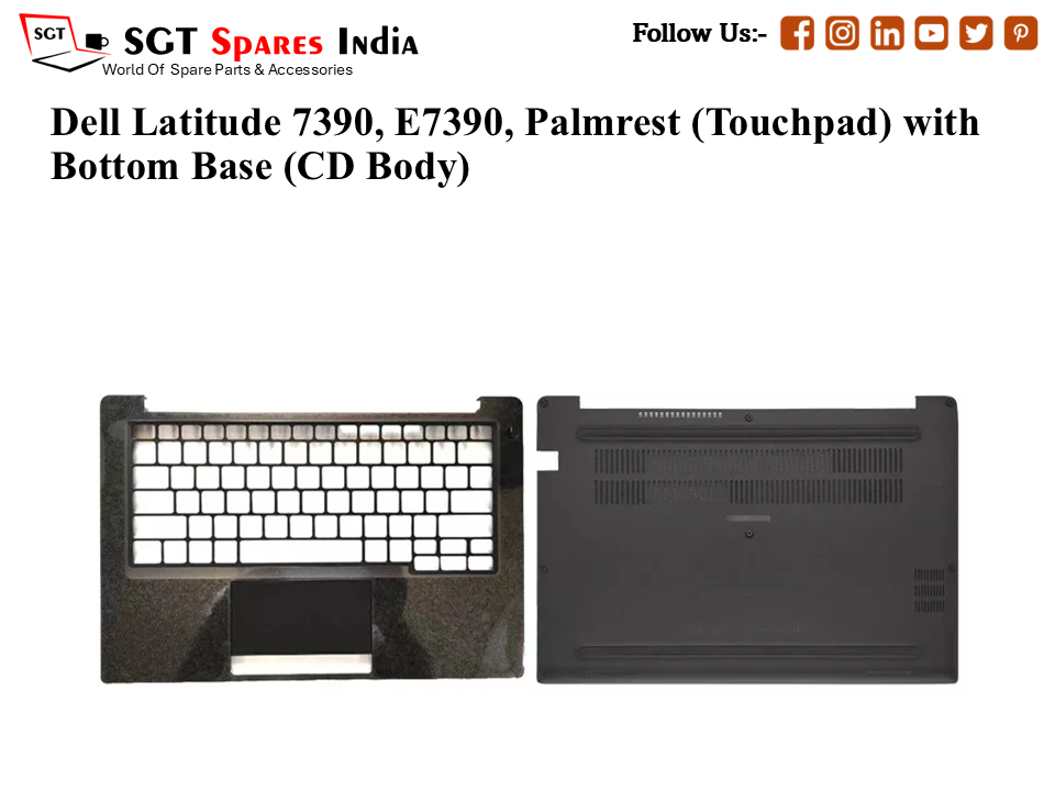 Dell Latitude 7390, E7390, Palmrest (Touchpad) with Bottom Base (CD Body)