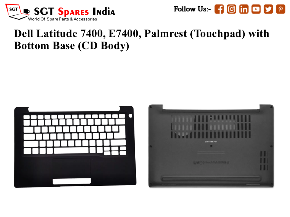 Dell Latitude 7400, E7400, Palmrest (Touchpad) with Bottom Base (CD Body)