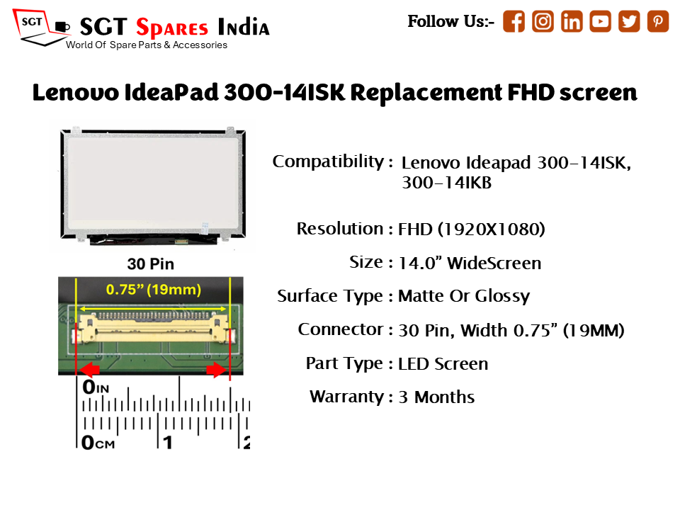 Lenovo IdeaPad 300-14ISK Replacement FHD screen