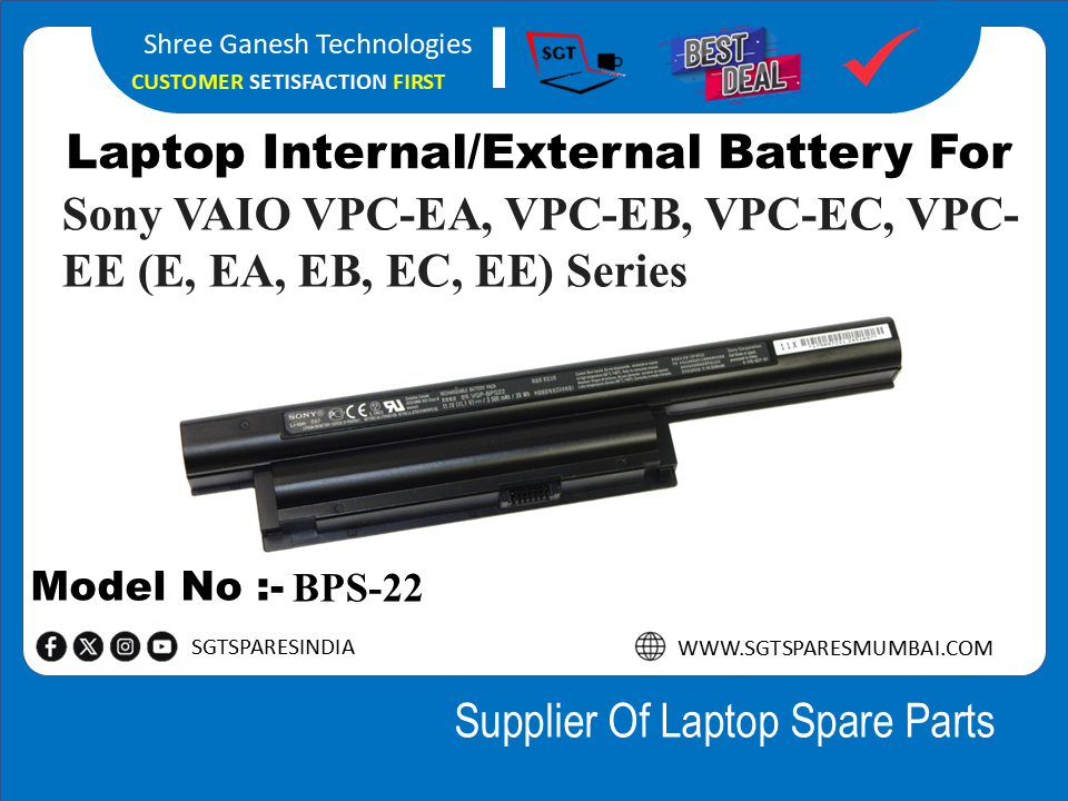 S-ony BPS-22 External Battery for Sony VAIO VPC-EA, VPC-EB, VPC-EC, VPC-EE (E, EA, EB, EC, EE) Series