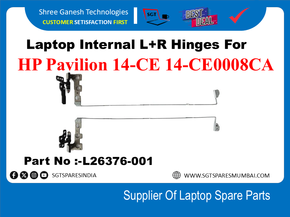 Laptop Internal L+R Hinges For HP Pavilion 14-CE 14-CE0008CA Part No :- L26376-001