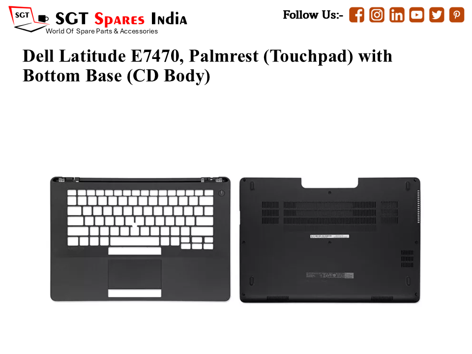 Dell Latitude E7470, Palmrest (Touchpad) with Bottom Base (CD Body)