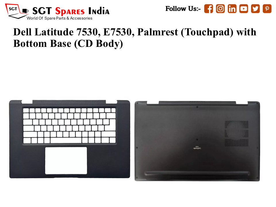 Dell Latitude 7530, E7530, Palmrest (Touchpad) with Bottom Base (CD Body)