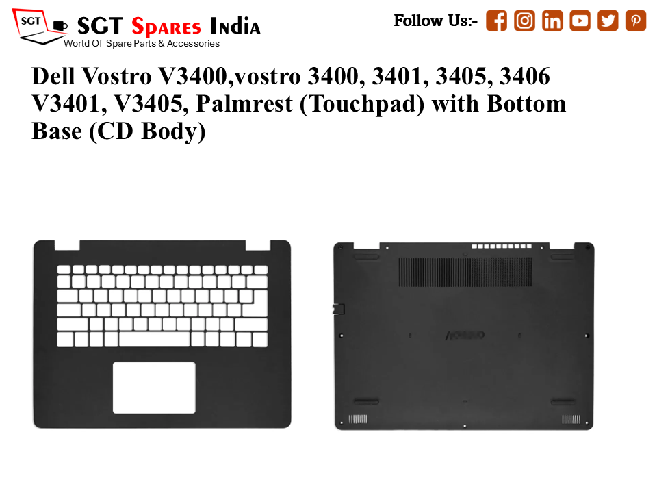 Dell Vostro V3400,vostro 3400, 3401, 3405, 3406 V3401, V3405, Palmrest (Touchpad) with Bottom Base (CD Body)