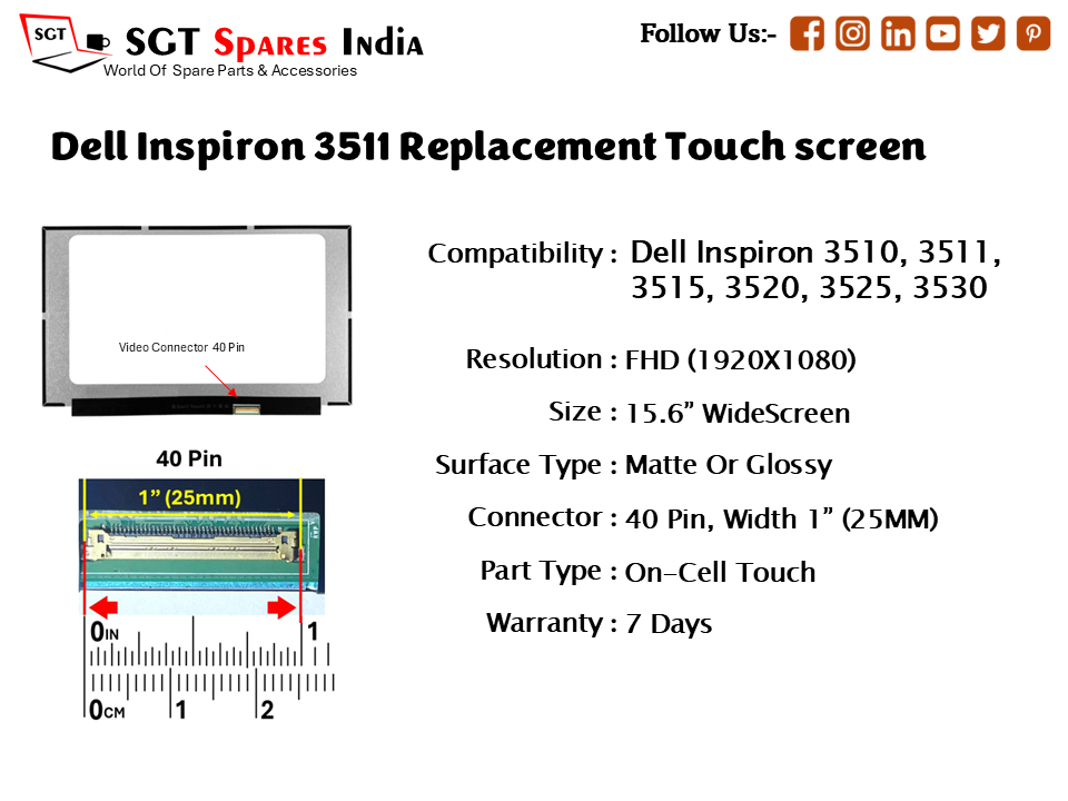 Dell Inspiron 3511 Replacement Touch screen