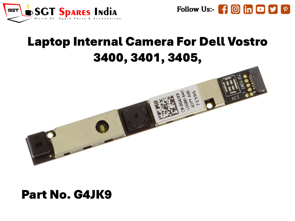 Laptop Internal Camera For Dell Vostro 3400, 3401, 3405, Part No. G4JK9