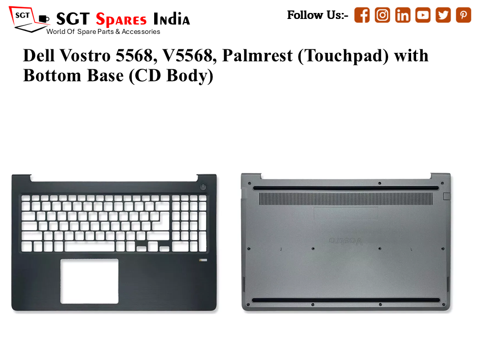 Dell Vostro 5568, V5568, Palmrest (Touchpad) with Bottom Base (CD Body)