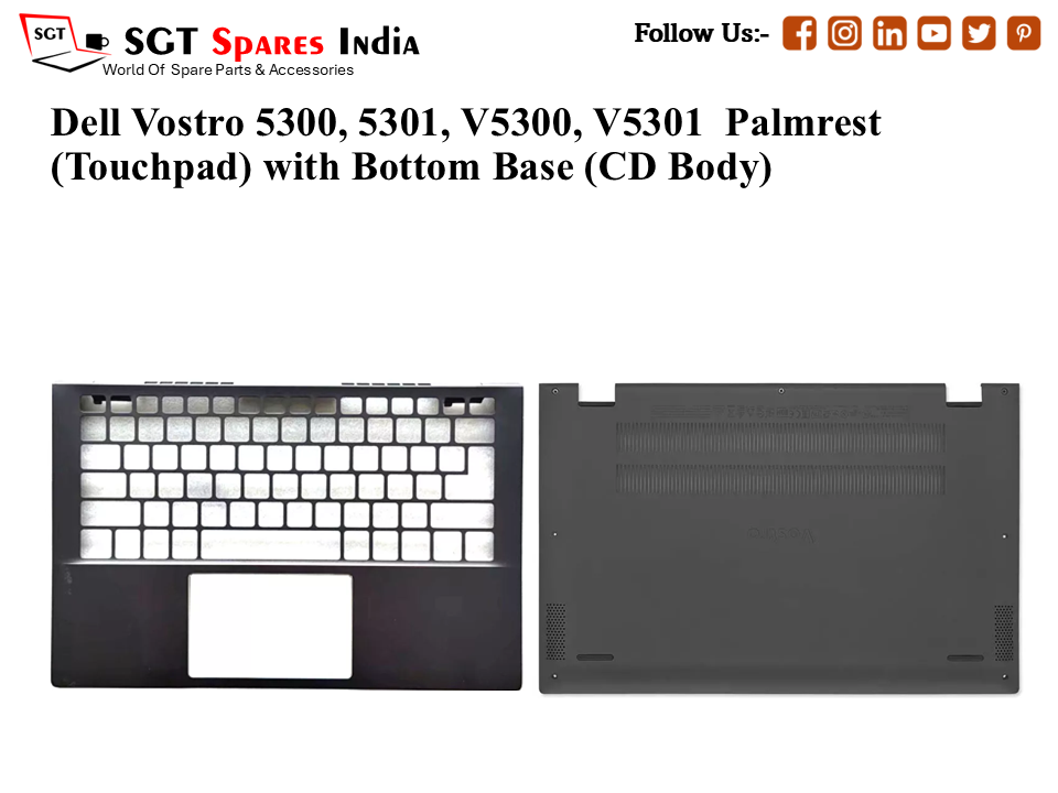 Dell Vostro 5300, 5301, V5300, V5301 Palmrest (Touchpad) with Bottom Base (CD Body)