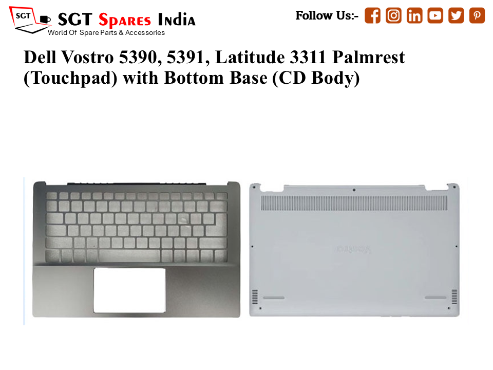 Dell Vostro 5390, 5391, Latitude 3311 Palmrest (Touchpad) with Bottom Base (CD Body)