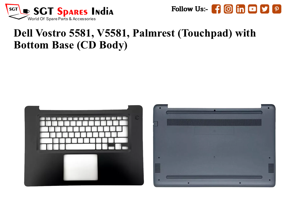 Dell Vostro 5581, V5581, Palmrest (Touchpad) with Bottom Base (CD Body)