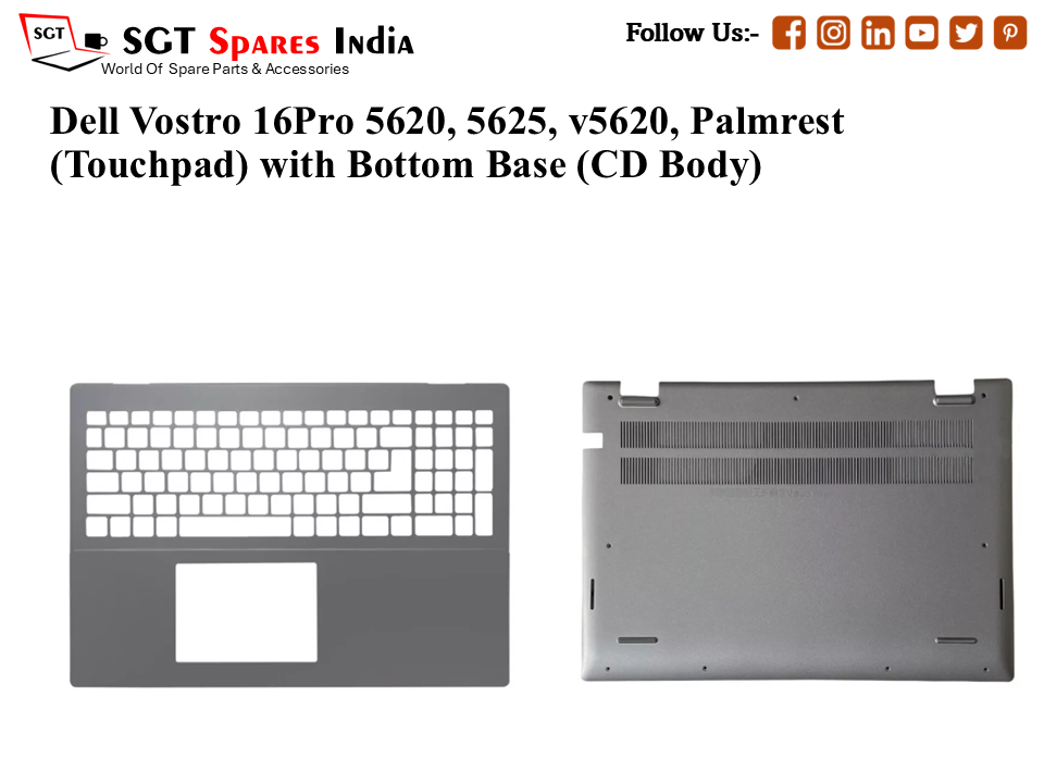 Dell Vostro 16Pro 5620, 5625, v5620, Palmrest (Touchpad) with Bottom Base (CD Body)