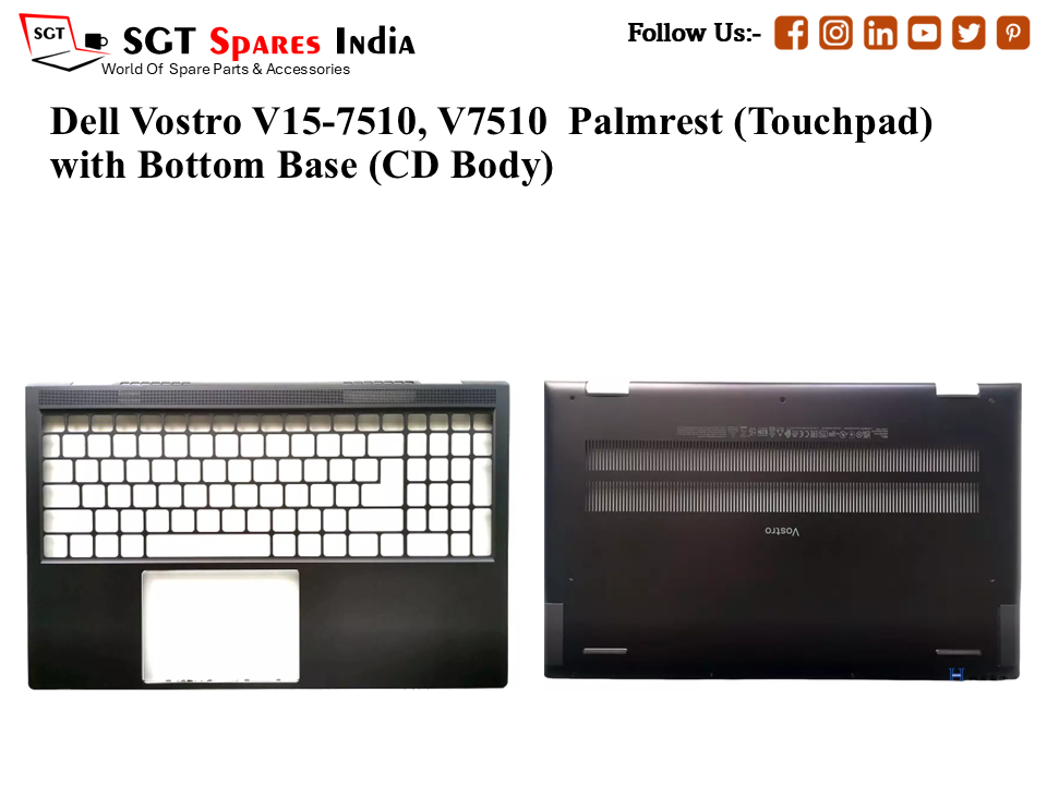 Dell Vostro V15-7510, V7510 Palmrest (Touchpad) with Bottom Base (CD Body)
