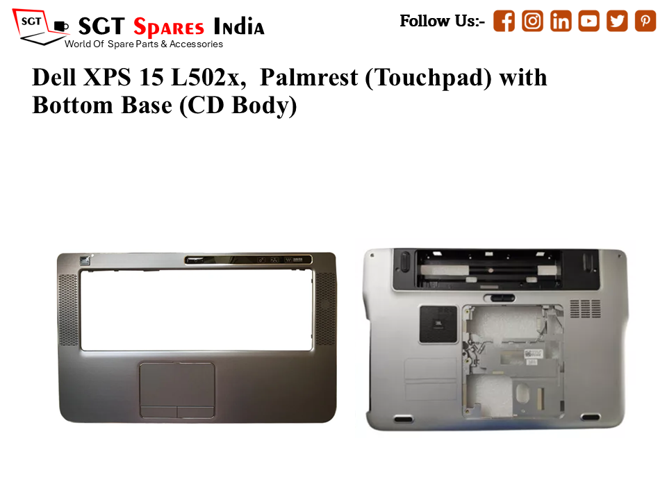Dell XPS 15 L502x, Palmrest (Touchpad) with Bottom Base (CD Body)