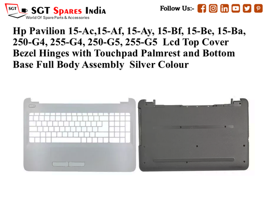 HP 15-AC, 15-AY, 15-AF, 15-BA, 15-BE, 250-G4, 255-G4, 250-G5, 255-G5 Palmrest (Touchpad) with bottom base (CD Body)