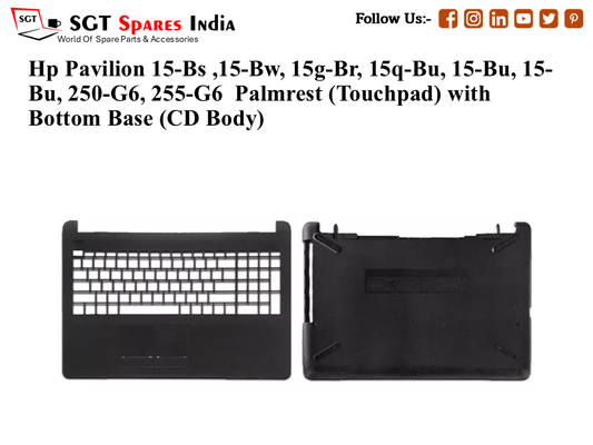 hp pavilion 15-bs, 15-bu, 15q-bu, 15g-br, 250-g6, 255-g6 Palmrest (Touchpad) with bottom base (CD Body)