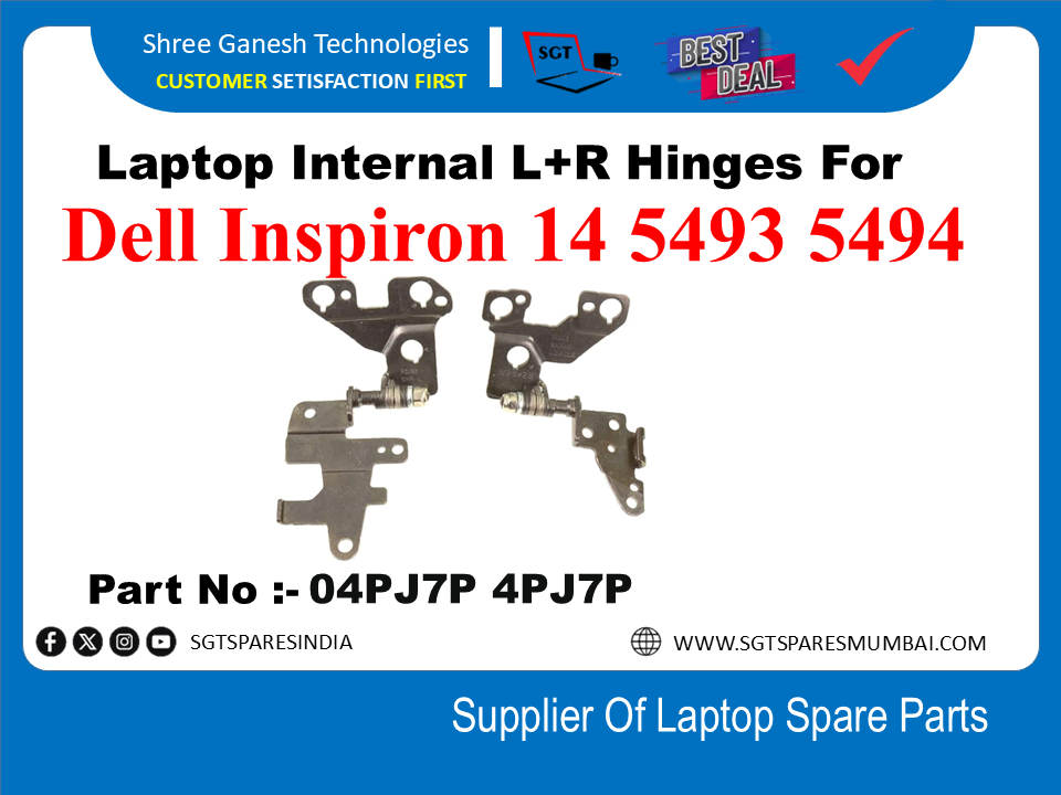 Laptop Internal L+R Hinges For Dell Inspiron 14 5493 5494 Part No :-04PJ7P 4PJ7P