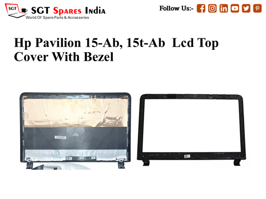 LAPTOP LCD TOP COVER WITH BAZEL FOR HP PAVILION 15-AB, 15T-AB (hinges Not Included)
