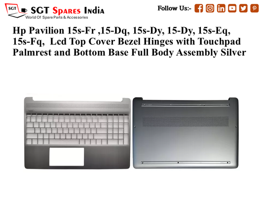 Hp Pavilion 15s-Fr ,15-Dq, 15s-Dy, 15-Dy, 15s-Eq, 15s-Fq, Palmrest (Touchpad) with Bottom Base (CD Body)