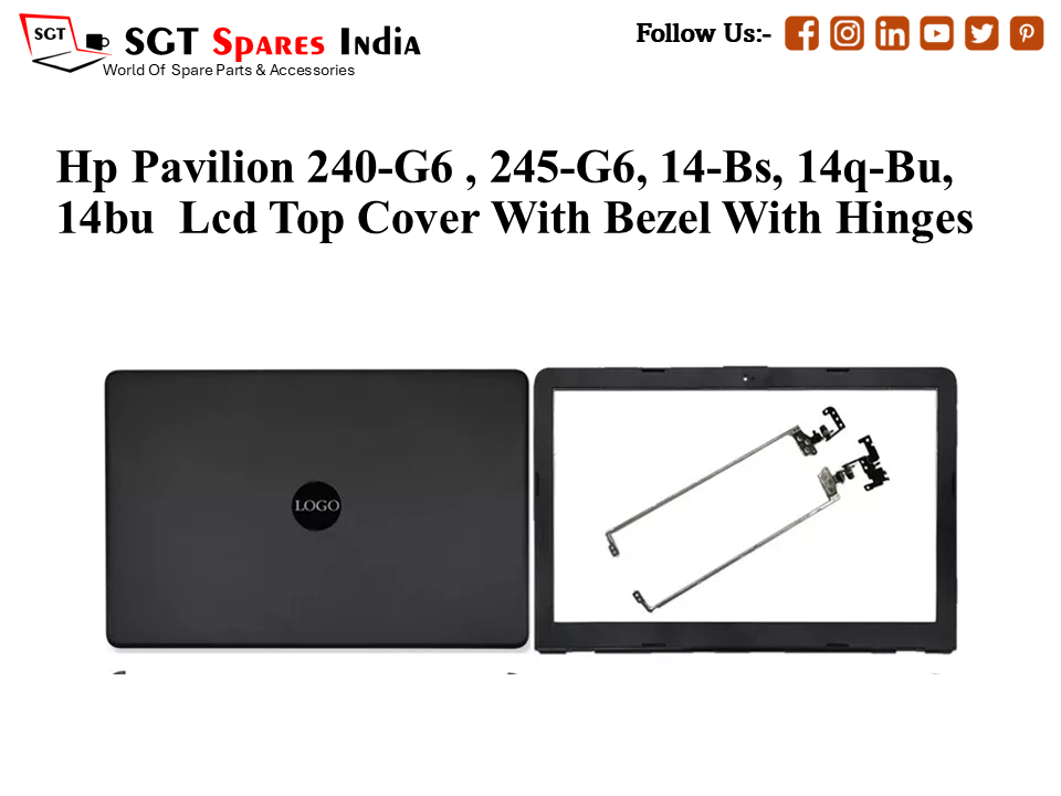 लैपटॉप एलसीडी टॉप कवर बाज़ेल के साथ हिंज के साथ HP PAVILION 240-G6, 245-G6, 14-BS, 14Q-BU, 14BU के लिए