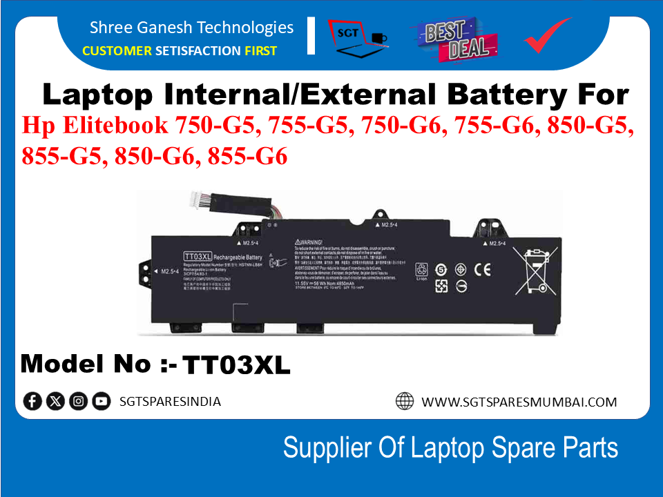 H-P TT03XL Internal Battery For Hp Elitebook 750-G5, 755-G5, 750-G6, 755-G6, 850-G5, 855-G5, 850-G6, 855-G6