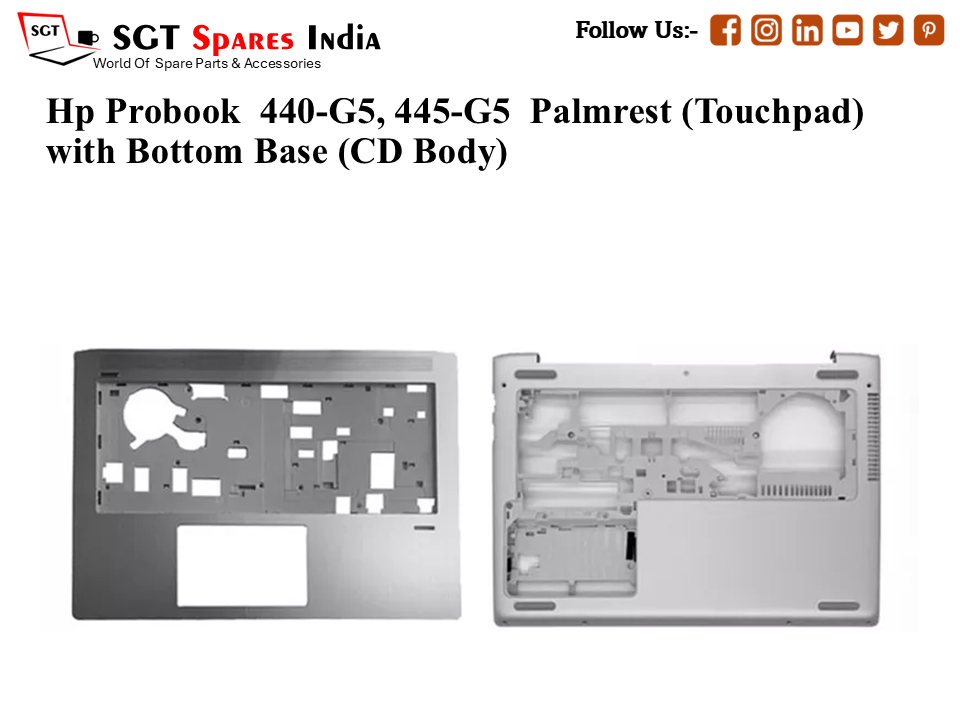 Hp Probook 440-G5, 445-G5 Palmrest (Touchpad) with Bottom Base (CD Body)