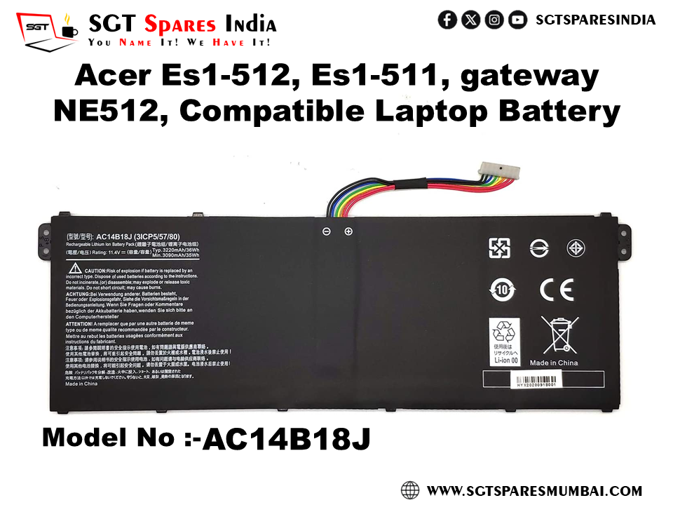 AC14B18J FOR Acer Es1-512, Es1-511, gateway NE512, Compatible Laptop Battery